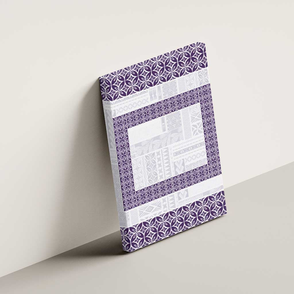 Samoa Siapo Purple Trimmed Canvas Wall Art Samoa White Sunday - Polynesian Pride