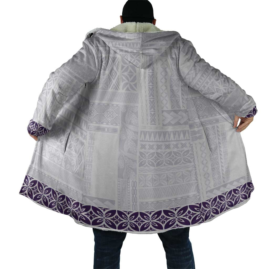 Samoa Siapo Purple Trimmed Cloak Samoa White Sunday - Polynesian Pride