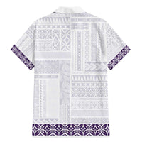Samoa Siapo Purple Trimmed Family Matching Mermaid Dress and Hawaiian Shirt Samoa White Sunday - Polynesian Pride