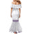 Samoa Siapo Purple Trimmed Family Matching Mermaid Dress and Hawaiian Shirt Samoa White Sunday - Polynesian Pride