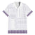 Samoa Siapo Purple Trimmed Family Matching Off Shoulder Maxi Dress and Hawaiian Shirt Samoa White Sunday - Polynesian Pride