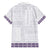 Samoa Siapo Purple Trimmed Family Matching Off Shoulder Maxi Dress and Hawaiian Shirt Samoa White Sunday - Polynesian Pride