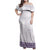 Samoa Siapo Purple Trimmed Family Matching Off Shoulder Maxi Dress and Hawaiian Shirt Samoa White Sunday - Polynesian Pride