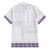 Samoa Siapo Purple Trimmed Family Matching Short Sleeve Bodycon Dress and Hawaiian Shirt Samoa White Sunday - Polynesian Pride