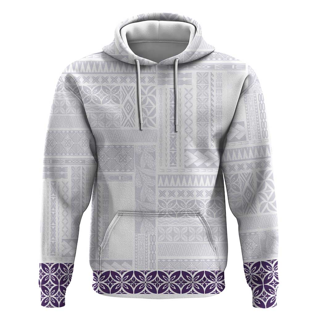 Samoa Siapo Purple Trimmed Hoodie Samoa White Sunday - Polynesian Pride