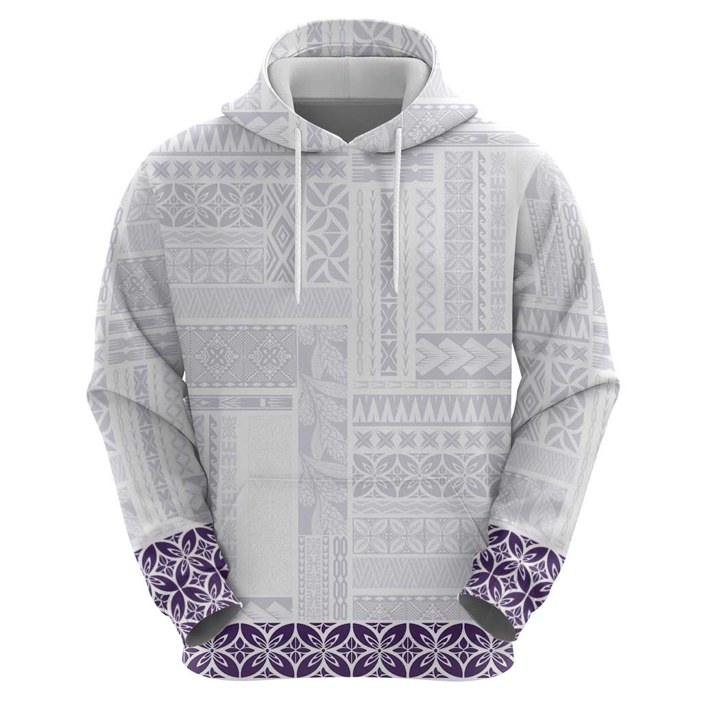 Samoa Siapo Purple Trimmed Hoodie Samoa White Sunday - Polynesian Pride