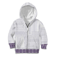 Samoa Siapo Purple Trimmed Kid Hoodie Samoa White Sunday - Polynesian Pride