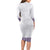 Samoa Siapo Purple Trimmed Long Sleeve Bodycon Dress Samoa White Sunday - Polynesian Pride