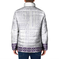 Samoa Siapo Purple Trimmed Padded Jacket Samoa White Sunday - Polynesian Pride