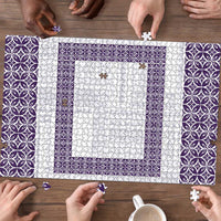 Samoa Siapo Purple Trimmed Puzzle Samoa White Sunday - Polynesian Pride
