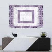 Samoa Siapo Purple Trimmed Tapestry Samoa White Sunday - Polynesian Pride