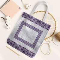 Samoa Siapo Purple Trimmed Tote Bag Samoa White Sunday - Polynesian Pride