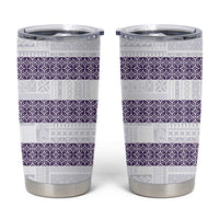 Samoa Siapo Purple Trimmed Tumbler Cup Samoa White Sunday - Polynesian Pride