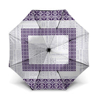 Samoa Siapo Purple Trimmed Umbrella Samoa White Sunday - Polynesian Pride