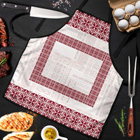 Samoa Siapo Red Trimmed Apron Samoa White Sunday - Polynesian Pride