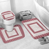 Samoa Siapo Red Trimmed Bathroom Set Samoa White Sunday - Polynesian Pride