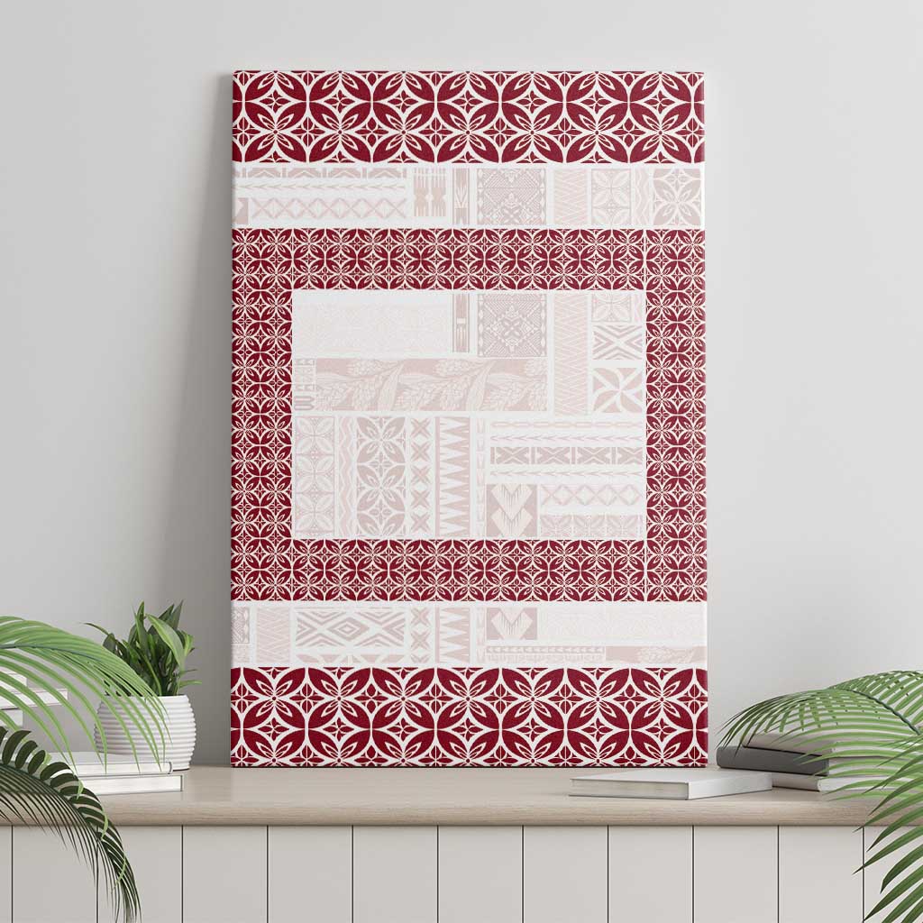 Samoa Siapo Red Trimmed Canvas Wall Art Samoa White Sunday - Polynesian Pride