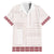 Samoa Siapo Red Trimmed Family Matching Short Sleeve Bodycon Dress and Hawaiian Shirt Samoa White Sunday - Polynesian Pride