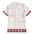 Samoa Siapo Red Trimmed Family Matching Short Sleeve Bodycon Dress and Hawaiian Shirt Samoa White Sunday - Polynesian Pride
