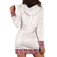 Samoa Siapo Red Trimmed Hoodie Dress Samoa White Sunday - Polynesian Pride