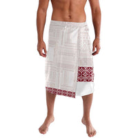 Samoa Siapo Red Trimmed Lavalava Samoa White Sunday - Polynesian Pride