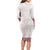 Samoa Siapo Red Trimmed Long Sleeve Bodycon Dress Samoa White Sunday - Polynesian Pride
