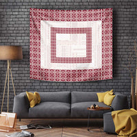 Samoa Siapo Red Trimmed Tapestry Samoa White Sunday - Polynesian Pride