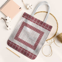 Samoa Siapo Red Trimmed Tote Bag Samoa White Sunday - Polynesian Pride