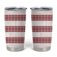 Samoa Siapo Red Trimmed Tumbler Cup Samoa White Sunday - Polynesian Pride