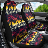 Hawaii Hibiscus Palm Tree Sunset Car Seat Cover Tropical Style - Polynesian Pride