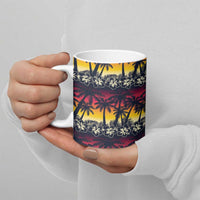 Hawaii Hibiscus Palm Tree Sunset Ceramic Mug Tropical Style - Polynesian Pride