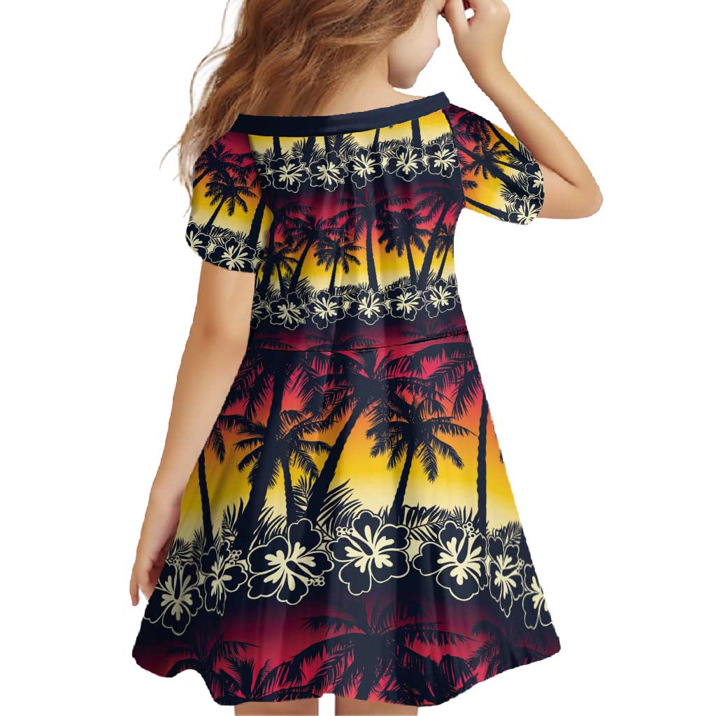 Hawaii Hibiscus Palm Tree Sunset Family Matching Tank Maxi Dress and Hawaiian Shirt Tropical Style - Polynesian Pride