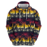 Hawaii Hibiscus Palm Tree Sunset Hoodie Tropical Style - Polynesian Pride
