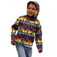 Hawaii Hibiscus Palm Tree Sunset Kid Hoodie Tropical Style - Polynesian Pride