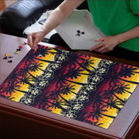 Hawaii Hibiscus Palm Tree Sunset Puzzle Tropical Style - Polynesian Pride
