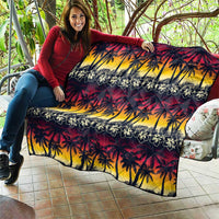 Hawaii Hibiscus Palm Tree Sunset Quilt Tropical Style - Polynesian Pride