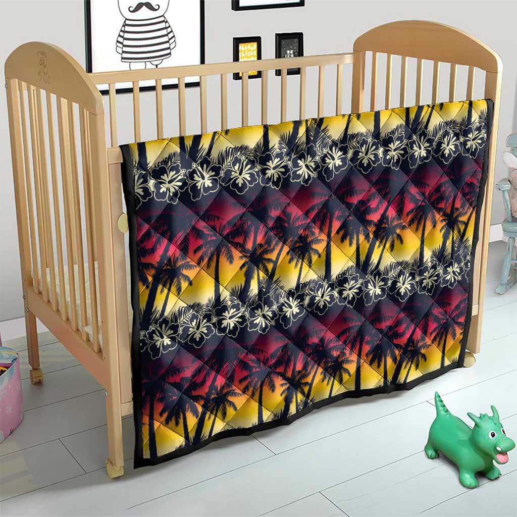 Hawaii Hibiscus Palm Tree Sunset Quilt Tropical Style - Polynesian Pride