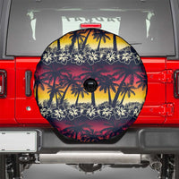 Hawaii Hibiscus Palm Tree Sunset Spare Tire Cover Tropical Style - Polynesian Pride