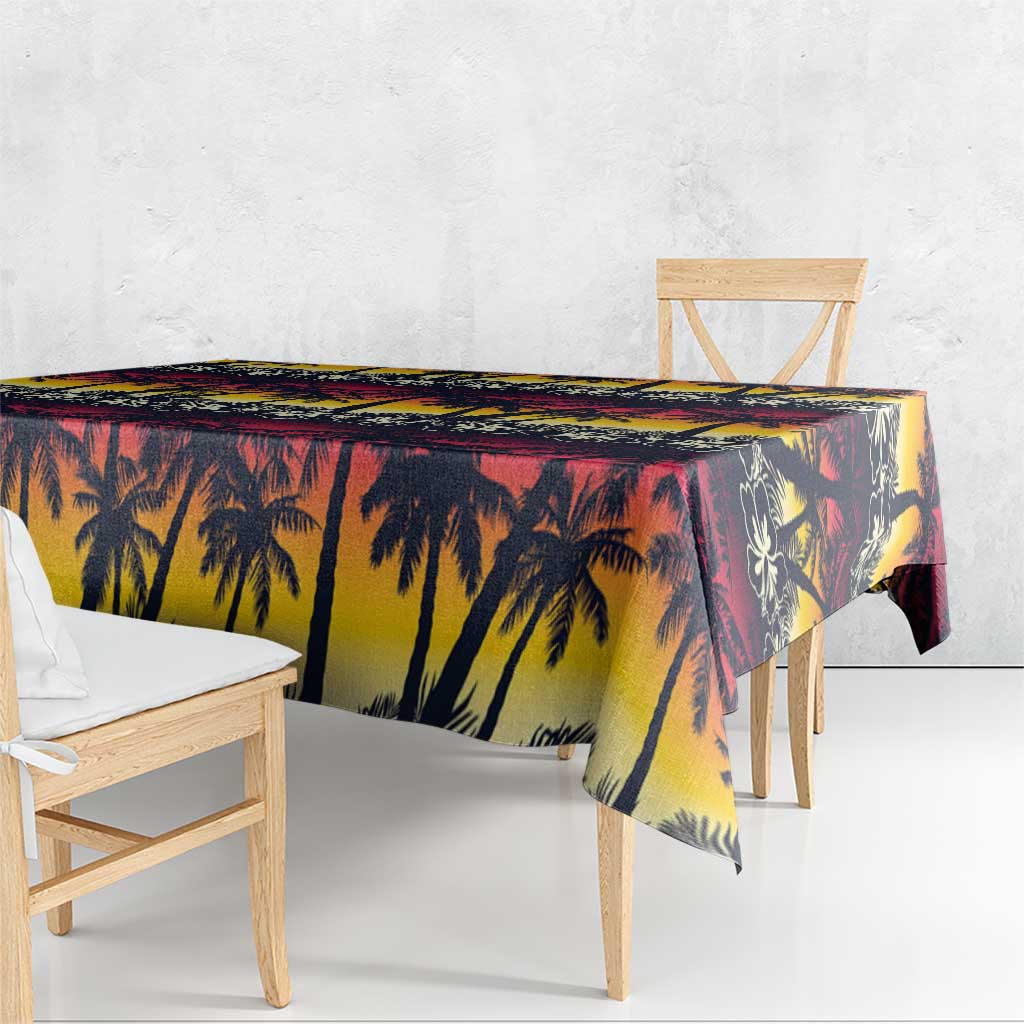 Hawaii Hibiscus Palm Tree Sunset Tablecloth Tropical Style - Polynesian Pride