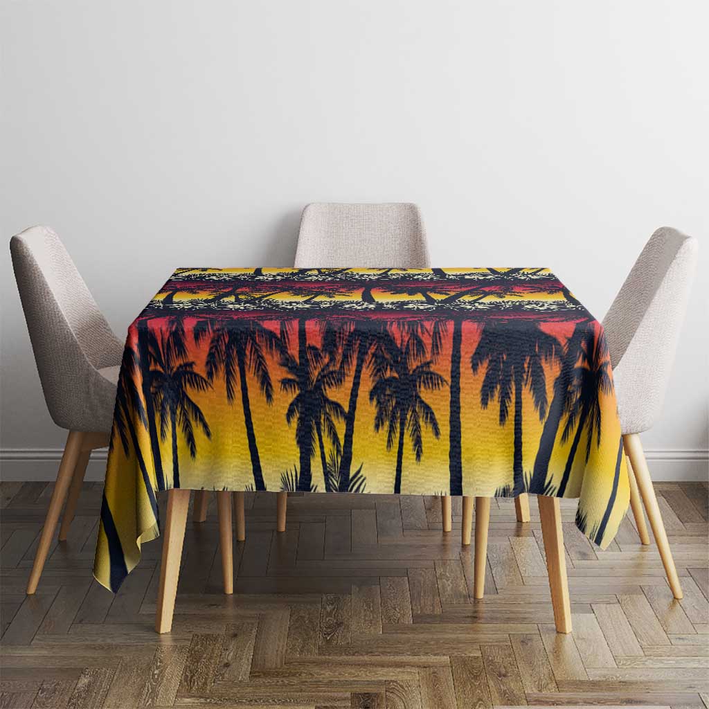 Hawaii Hibiscus Palm Tree Sunset Tablecloth Tropical Style - Polynesian Pride