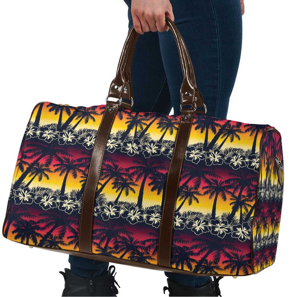 Hawaii Hibiscus Palm Tree Sunset Travel Bag Tropical Style - Polynesian Pride