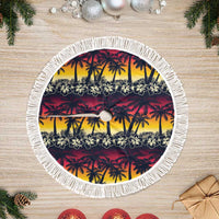 Hawaii Hibiscus Palm Tree Sunset Tree Skirt Tropical Style - Polynesian Pride