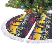 Hawaii Hibiscus Palm Tree Sunset Tree Skirt Tropical Style - Polynesian Pride