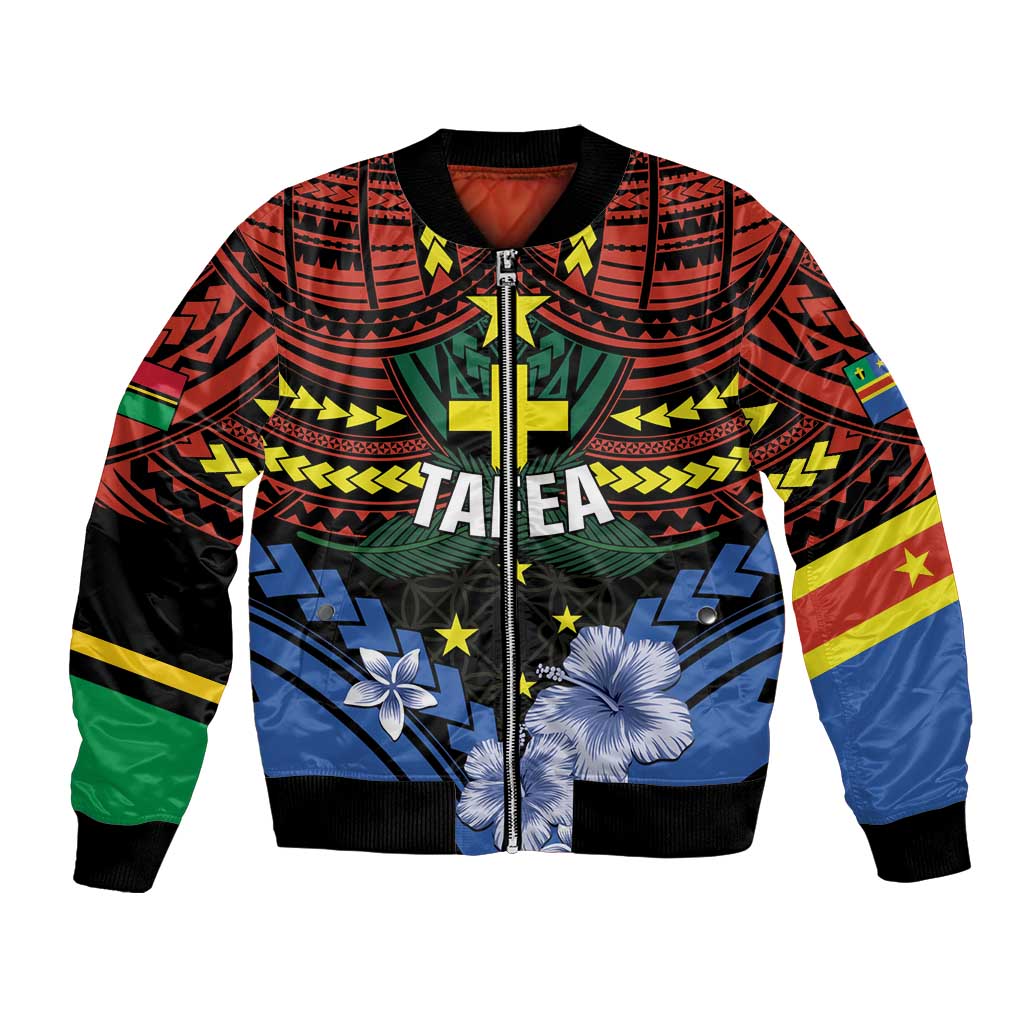 Personalised Vanuatu Tafea Province Bomber Jacket Unique Tropical Tribal Pattern