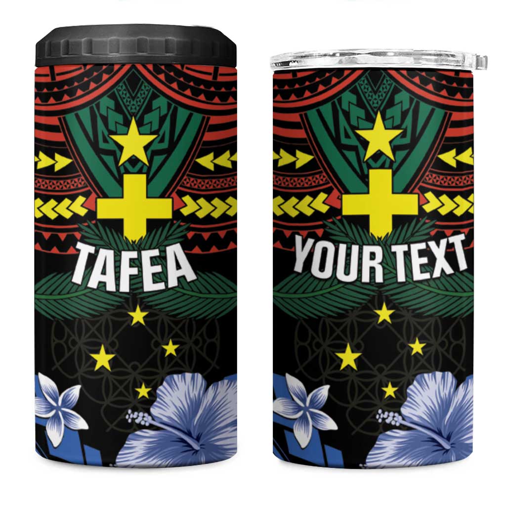 Personalised Vanuatu Tafea Province 4 in 1 Can Cooler Tumbler Unique Tropical Tribal Pattern