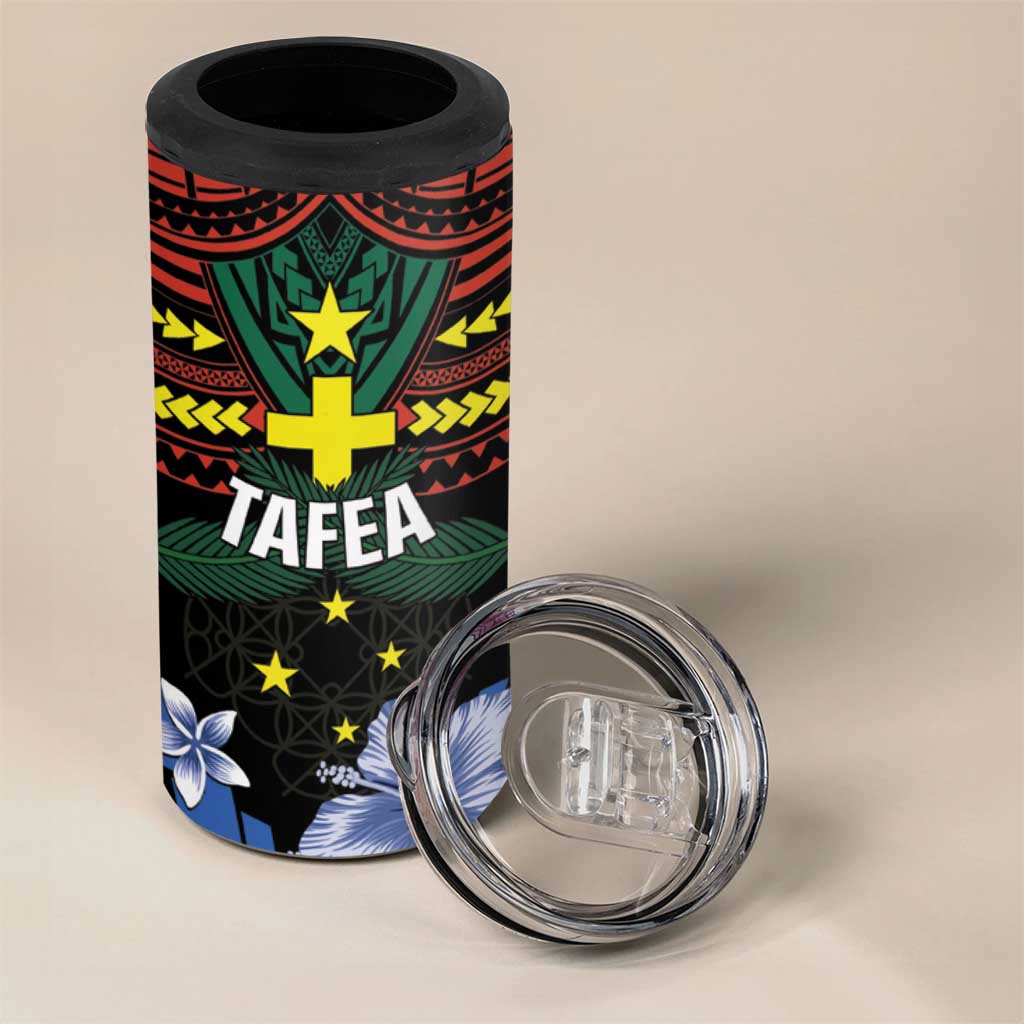 Personalised Vanuatu Tafea Province 4 in 1 Can Cooler Tumbler Unique Tropical Tribal Pattern
