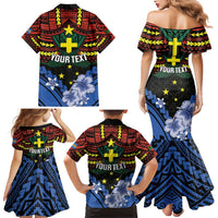 Personalised Vanuatu Tafea Province Family Matching Mermaid Dress and Hawaiian Shirt Unique Tropical Tribal Pattern LT01 - Polynesian Pride