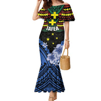 Personalised Vanuatu Tafea Province Family Matching Mermaid Dress and Hawaiian Shirt Unique Tropical Tribal Pattern LT01 Mom's Dress Colorful - Polynesian Pride
