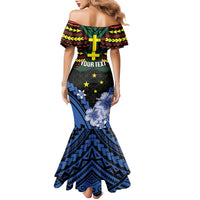 Personalised Vanuatu Tafea Province Family Matching Mermaid Dress and Hawaiian Shirt Unique Tropical Tribal Pattern LT01 - Polynesian Pride