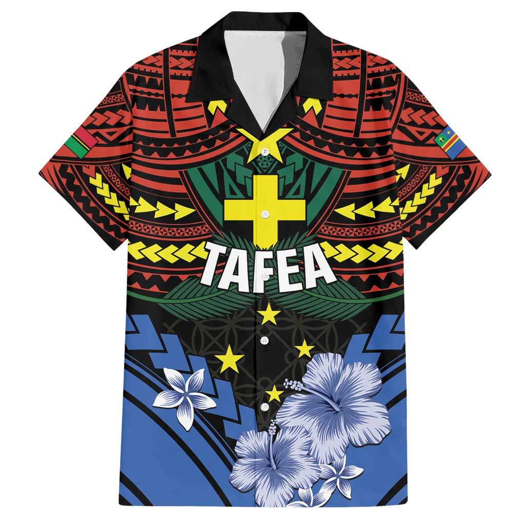 Personalised Vanuatu Tafea Province Family Matching Short Sleeve Bodycon Dress and Hawaiian Shirt Unique Tropical Tribal Pattern LT01 Dad's Shirt - Short Sleeve Colorful - Polynesian Pride